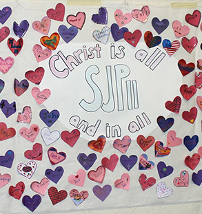 Christ is all and in all - SJPII poster on the school wall